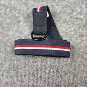 Tommy Hilfiger D-Ring Canvas Web Belt Navy Red White 40"